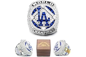 XIAKOMAN 2020 LAD World 'Dodgers Champions ring with Deluxe Black Walnut Wooden box Gifts for Mens Women Kids Fathers boys