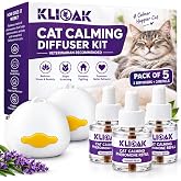 Klioak Cat Calming Diffuser Kit 2 Plug-in Diffusers &amp; 3 Refills, Advanced Cat Pheromone Diffuser for Anxiety Relief Spraying, Scratching, Aggression &amp; Fighting, Long-Lasting Solution for All Cats