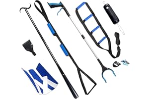 HOMYMUSY 7 PC Hip Kit,Hip Kit for Seniors Total Hip Replacement Prime-Hip Replacement Kit After Surgery,Sock Aids for Putting on Socks,Leg Lifter After Hip Replacement,Dressing Stick