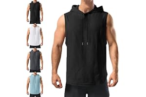 Tank Tops Men Summer Quick Dry Hoodies Vest Breathable Gym Workout Lightweight High Elasticity Sleeveles Hooded Shirt