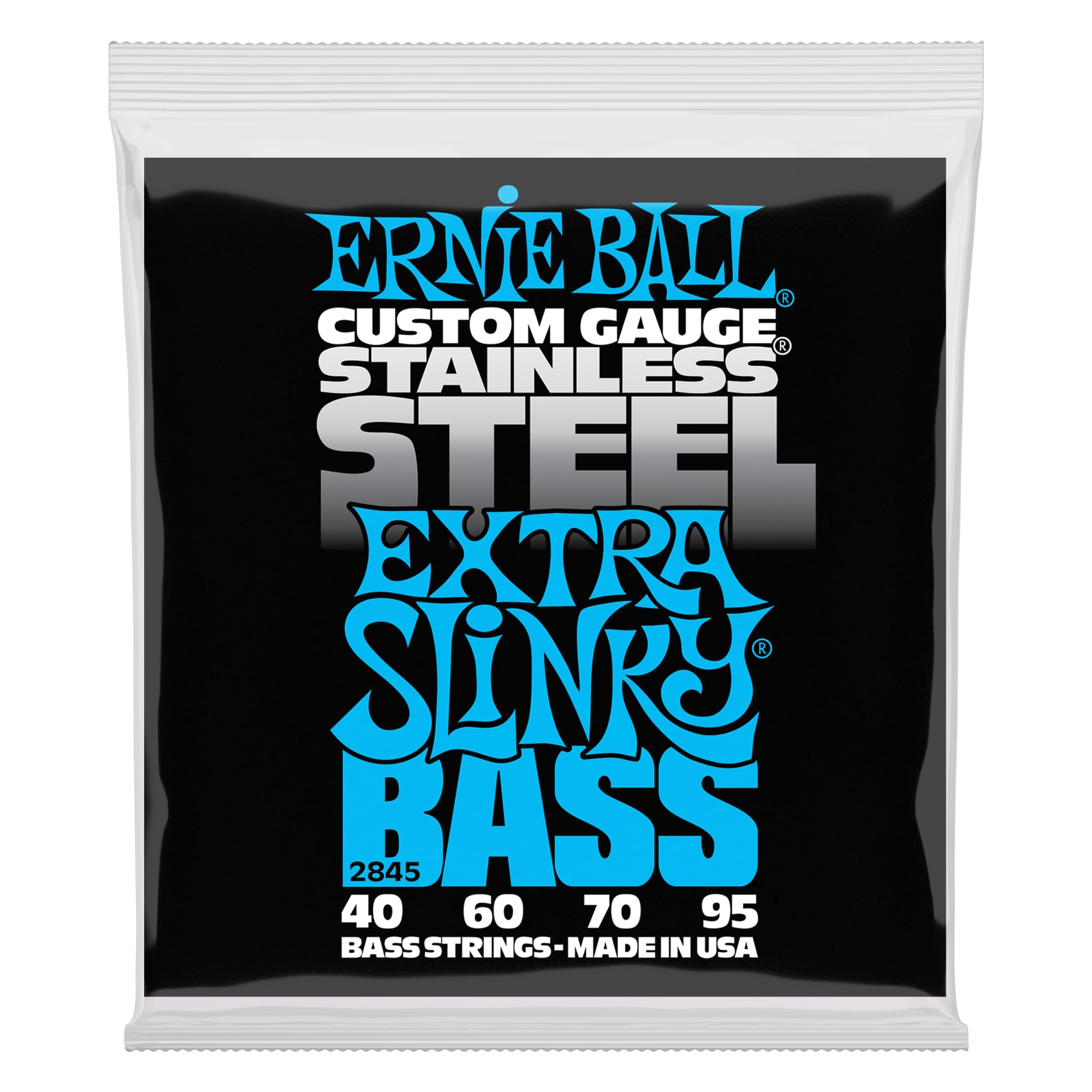Ernie Ball Extra Slinky Stainless Steel Electric Bass Strings - 40-95 Gauge