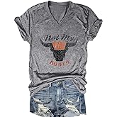 Women Summer Beach Tops Trees Print V Neck Short Sleeve Coconut Tree T Shirt Funny Graphic Tees