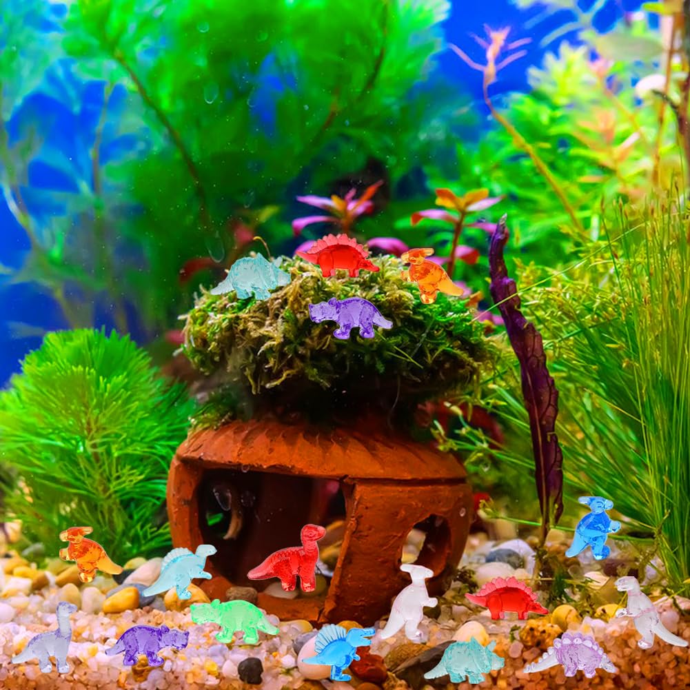 TOUCH TOP Mini Animals Figures to Hide, 60 pcs Mini Dinosaur Figures Sensory Bin Treasure Prize Box Toys for Kids Classroom Mini Resin Dinosaurs Party Favors Vase Filler