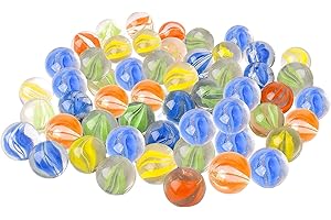 ARSUK Glass Marbles 16mm – 40 Pieces, Colorful Decorative & Game Marbles for Crafts, and Collectors – Ideal for Marble Games & Art Projects