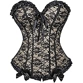 Zhitunemi Corsets For Vampire Costume Women: Floral Bustier Corset Tops For Women - Burlesque Moulin Rouge Costumes