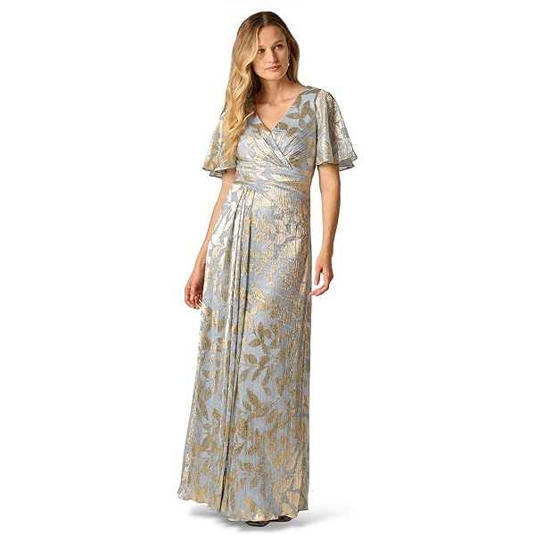 Amazon.com: Adrianna Papell Women's One Shoulder Jacquard Dress | Formal Evening Gown with Metallic Floral Design & Side Leg Slit, Navy/Pink 4 : Clothing, Shoes & Jewelry Amazon.com: Adrianna Papell Women's One Shoulder Jacquard Dress | Formal Evening Gown with Metallic Floral Design & Side Leg Slit, Navy/Pink 4 : Clothing, Shoes & Jewelry