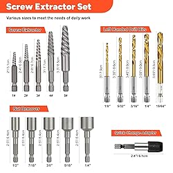 THINKWORK 16pcs Screw Extractor, Spiral Bolt