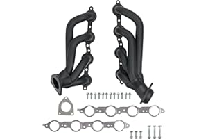 CERTIFIED AUTOMOTIVE EXPERTS High Temperature Black Coated Exhaust Headers 2002–2013 Silverado Sierra Suburban Tahoe Yukon Escalade 4.8L 5.3L 6.0L 6.2L V8 LS Style Engines Right Side Beveled Flange