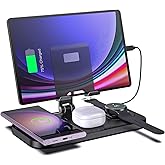 Wireless Charger for Samsung, 4 in 1 Charging Station for Samsung, Foldable Charging Stand for Galaxy S25 Ultra/S24/S23/Z Fold 7/Flip7/Note 20/Galaxy Watch 8/7/6/5 Pro/Galaxy Buds Pro3/Android/Tablet