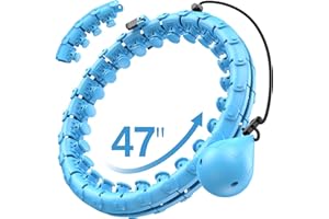 MEARENS Smart Weighted Hula Hoop for Adults Weight Loss, 24 Detachable Knots, 2 in 1 Adomen Fitness Massage, Suitable for Adults, Women, Men, and Family, Great for Exercise and Fitness