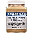 Aquatic Foods Inc. Golden Pearls 5-50 Microns, Powder for New Fry, Babies of Shrimp, Axolotls, Discus, Cichlids, Catfish, Tetras, Angel Fish, Guppies, Bettas, Goldfish, Corals, Reefs...10oz Small Jar