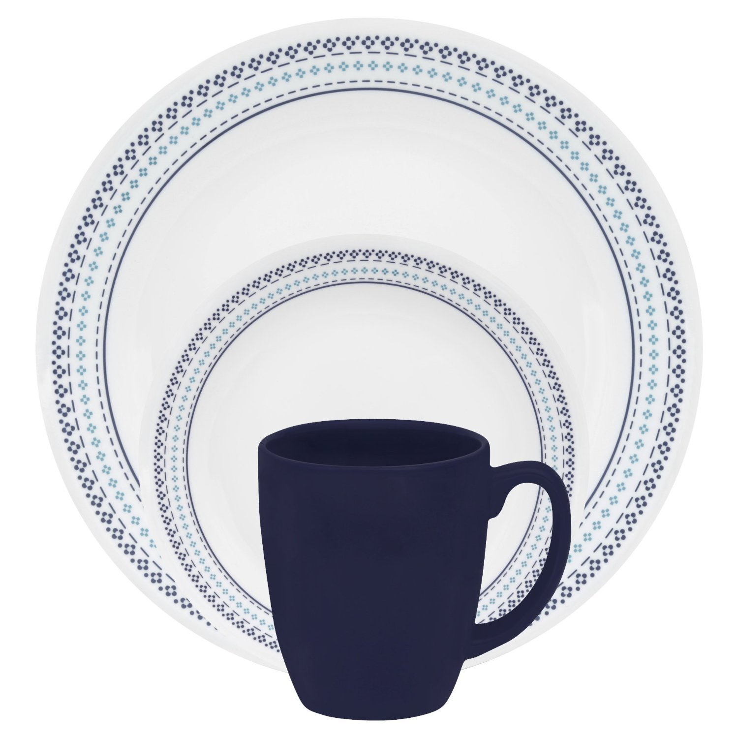 Corelle Livingware 32Piece Dinnerware Set, Folk Stitch, Service for 8 (Two 1... eBay