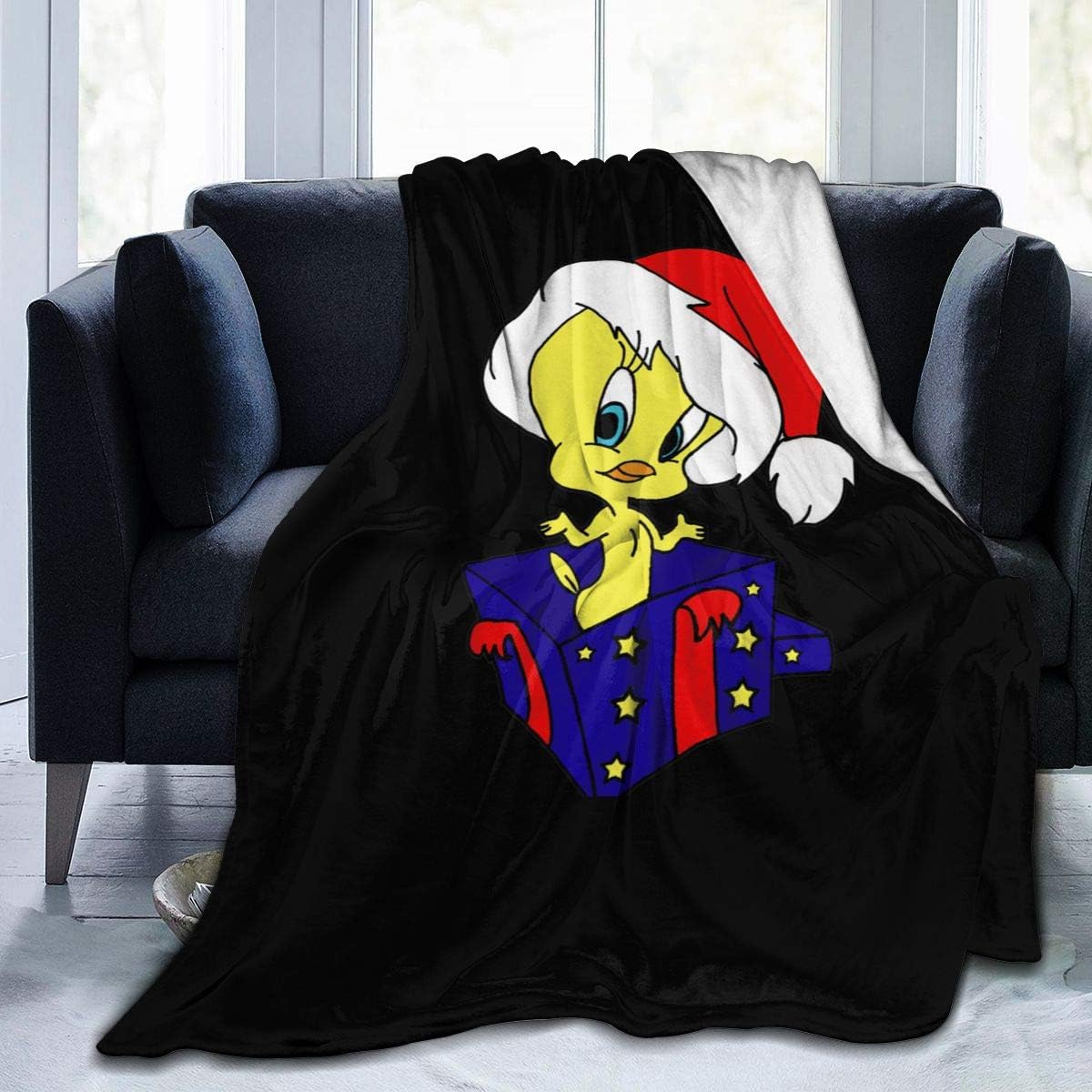YEGFTSN Twe-ety Bird Christmas Ultra-Soft Warm Micro Fleece Throw Blanket Sherpa Plush Fleece Wearable Throw Blankets for Bed Couch Living Room 80"x60"