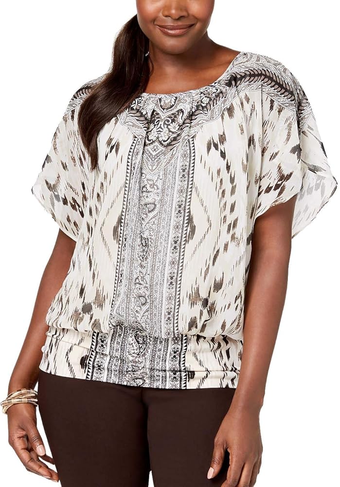 jm collection flutter sleeve top