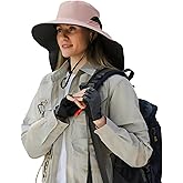 Peicees Women Men Wide Brim Sun Hat UPF50+ UV Protection Waterproof Foladable Hiking Fishing Gardening Hats with Neck Flap
