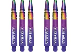 RED DRAGON Peter Wright Snakebite Nitrotech Purple Ionic Dart Stems - 2 Sets per Pack (6 Stems in Total)