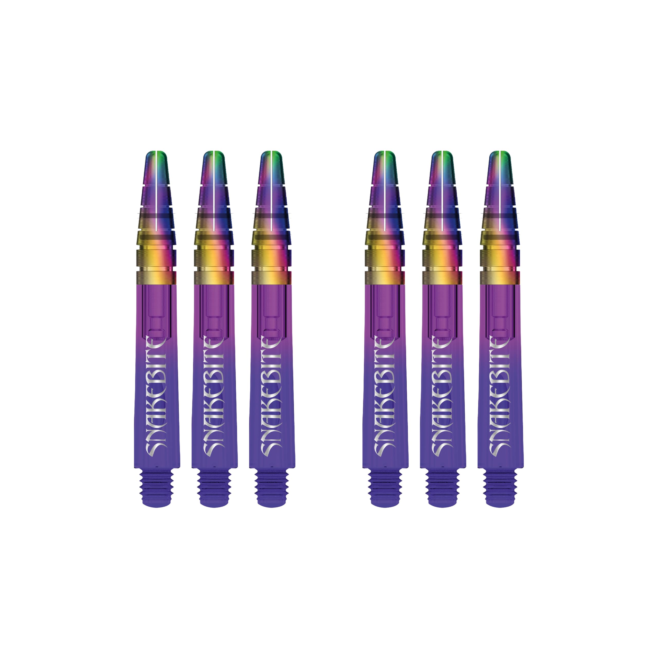 RED DRAGON Peter Wright Snakebite Nitrotech Short Purple Ionic Dart Stems - 2 sets per pack (6 stems in total)