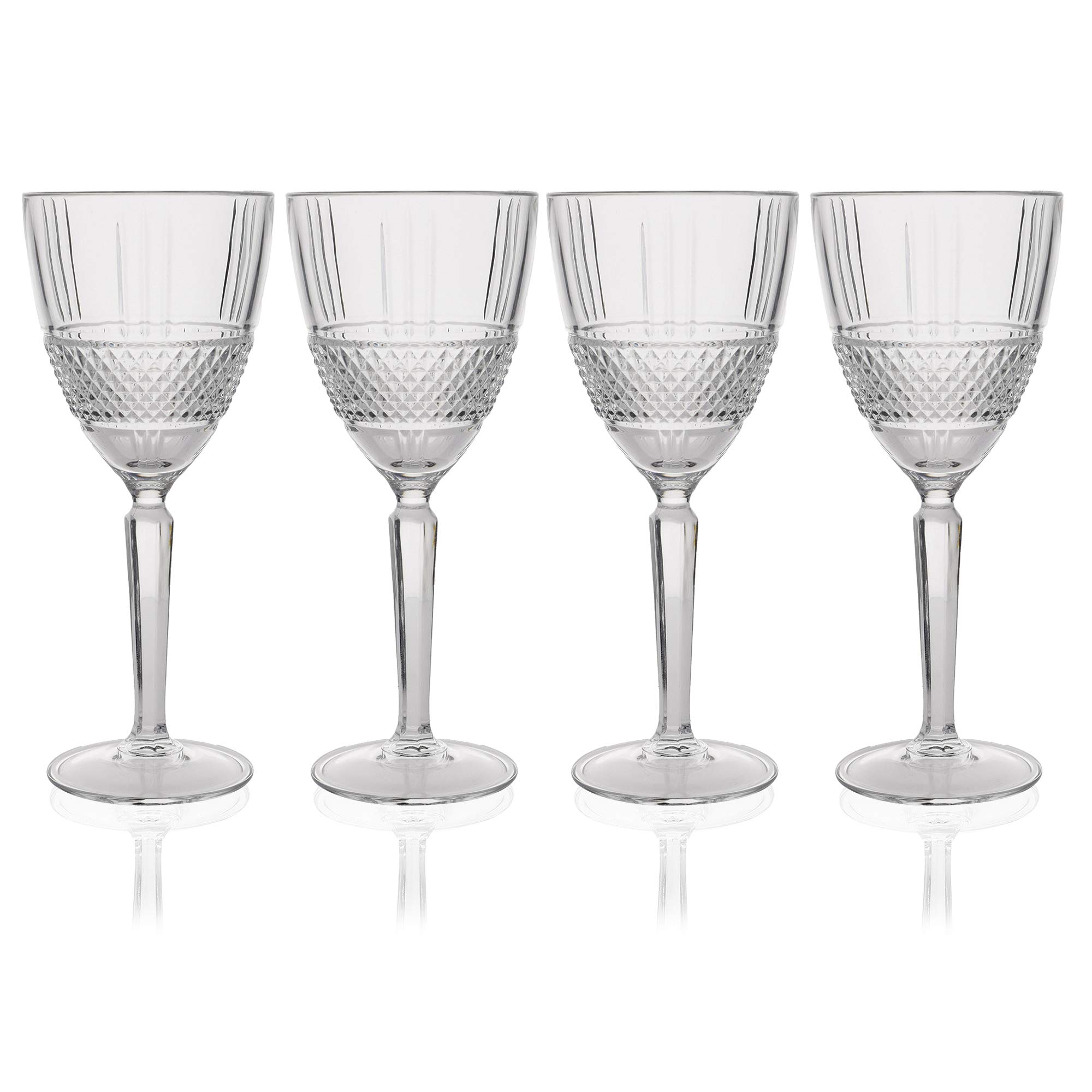 Maxwell & Williams Verona Cut Glass Wine Glasses in Gift Box, Crystalline Glass, Set of 4 (18 ml)