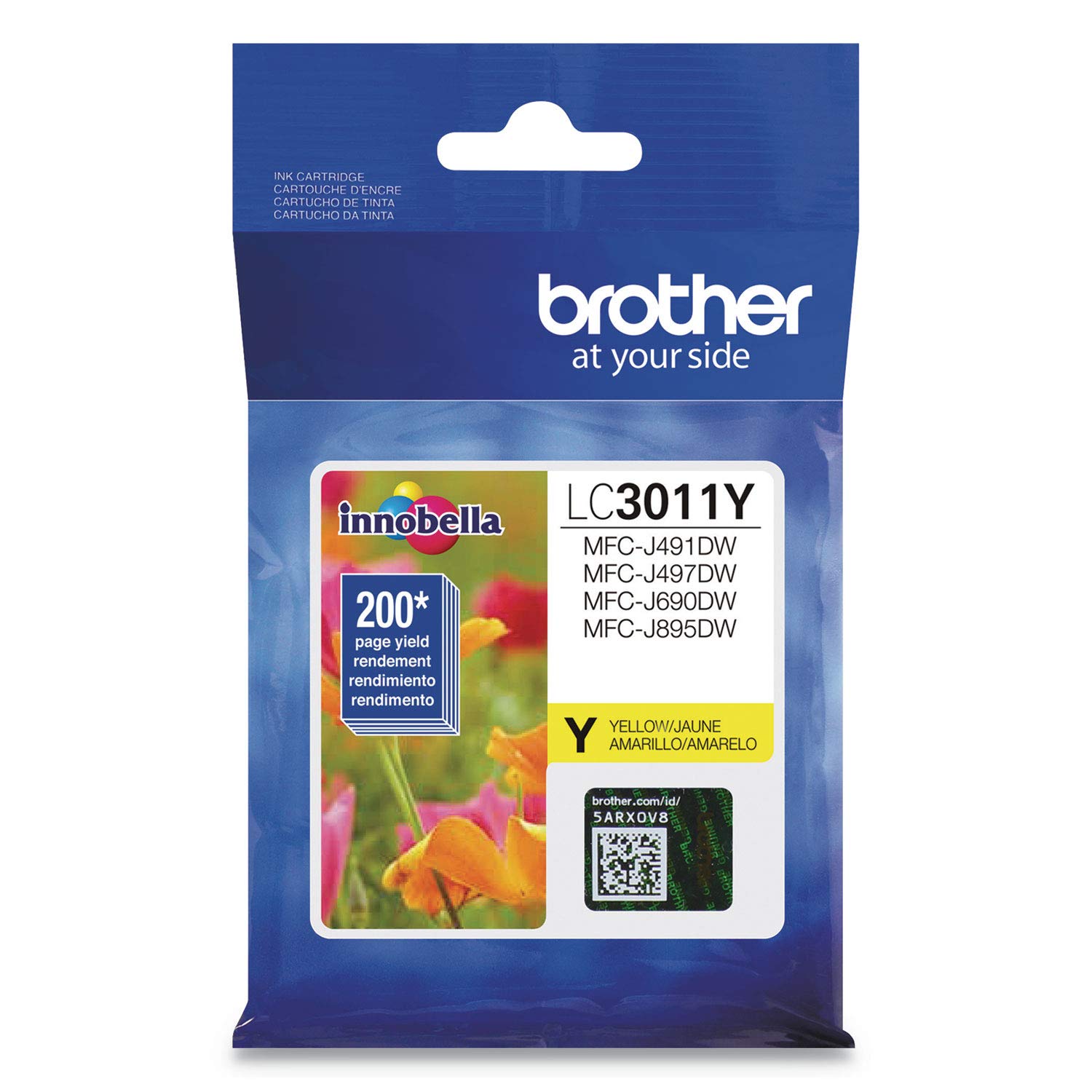 Photo 1 of Brother Printer LC3011Y Single Pack Standard Cartridge Yield Up To 200 Pages LC3011 Ink Yellow