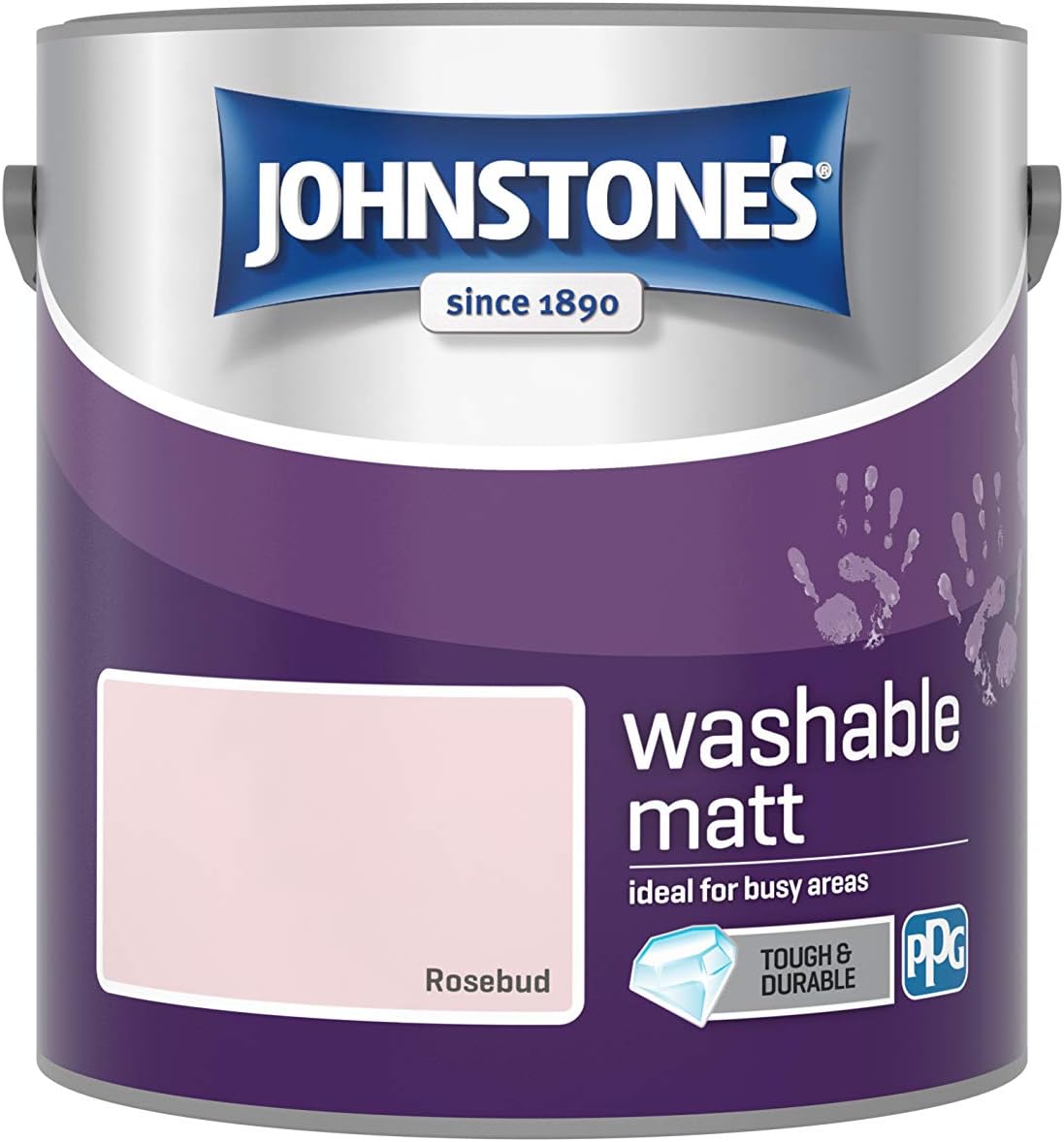 Johnstone's, Washable Paint, Rosebud, Matt Finish, Emulsion Paint, Highly Durable, Stain Resistant, Non Toxic & Low Odour