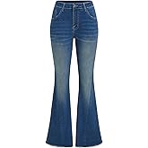 CIDER Flare Jeans for Women Low Waist Slim Fit Flared Trousers Bell Bottom Jeans High Stretch Denim Long Length