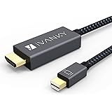 Thunderbolt to HDMI Cable iVanky 6.6ft Nylon Braided [Optimal Chip Solution, With Cable Tie] Mini DisplayPort to HDMI Cable for MacBook Air/Pro, Surface Pro/Dock, Monitor, Projector, More - Space Grey