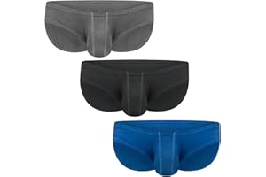 RM REAL MEN Real Men Ares-Accent Low-Rise Pouch Bikini Brief – 1, 3, 6 Pack with Size ABCD Pouch XS - 5XL