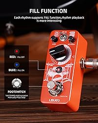 LEKATO Drummer Guitar Pedal Drum Machine with