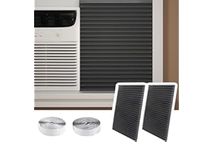 SZKXMJ Window Air Conditioner,Side Insulated Foam Panel, Summer/Winter Heat and Draft Insulating 03vacuum001BLACK,TWO-Piece Full Surround Insulation Panels Window Sea (BLACK)