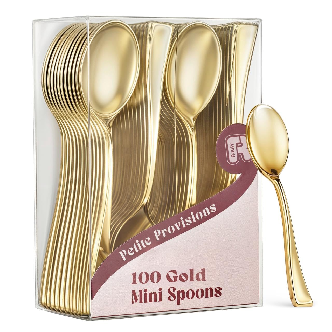 Photo 1 of 100 Pack Gold Small Spoons - 4 Inch Gold Mini Spoons For Dessert, Ice Cream, Tastings, Cocktails, BPA Free Dessert Spoons