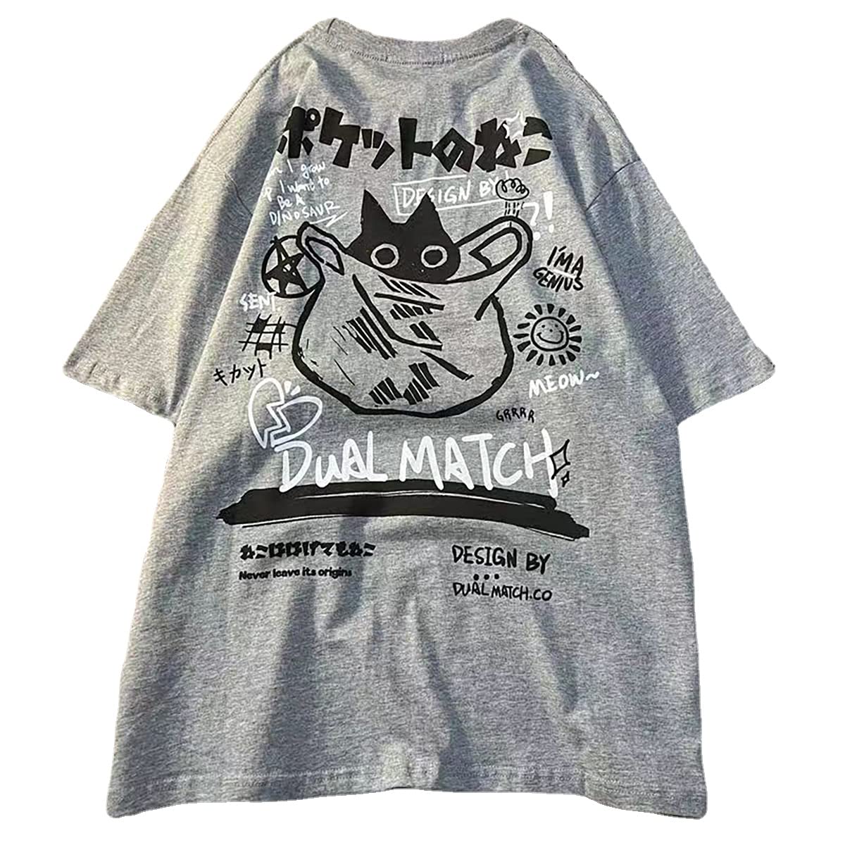 Gothic Oversized Printed T-Shirt Harajuku Street Trend Men and Women