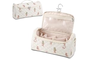 GISMTR Quilted Travel Case Compatible for Dyson Airwrap Multi-Styler All Models and Attachments, Cotton Portable Storage Bag with Hanging Hook for Hair Curler Accessories