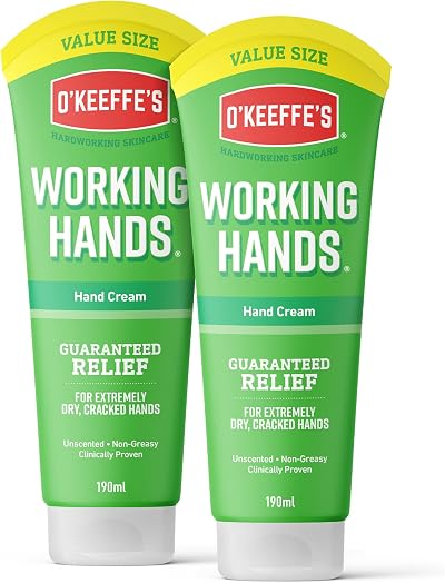 O’Keeffe’s Working Hands Value Tube 190ml 2 Pack Unscented Non-Greasy Hand Cream