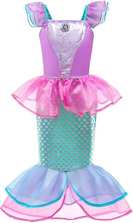 Amazon Kocekid アリエル ドレス 子供 リトル マーメイド シンプルで可愛い 人魚姫コスプレ ふわふわドレス 変身 なりきり ハロウィン イベント 舞台演出服 誕生日プレゼント 遊び 150 ロボット 子ども向けフィギュア おもちゃ