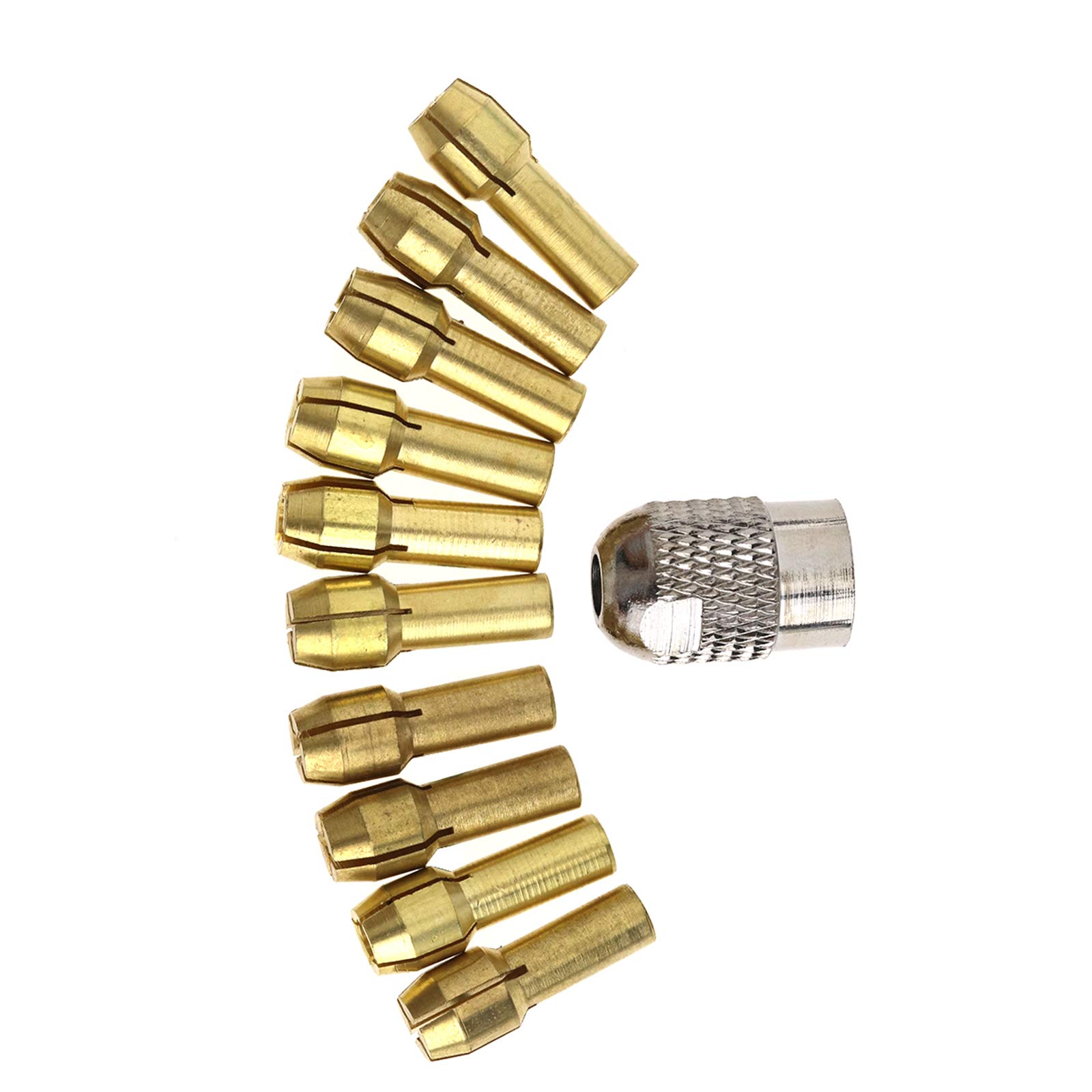 Create idea Pack of 10 0.5mm-3.2mm Brass Drill Chuck Collet Bits 4.3mm Shank For Rotary Tool Assorted