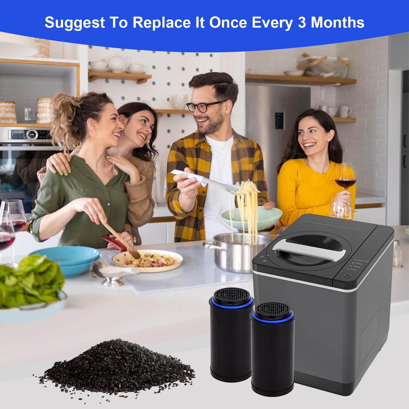 FC-50 Replacement Filters Compatible with Vitamix FoodCycler Composter FC-50 and FC-30 Models - with Activated carbon filters (4 Count)