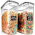 Shazo 2-Pack 2.5L Airtight Food Storage Containers - BPA-Free Plastic Pantry Organizers