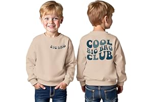 SOFEON Big Brother Sweatshirt Toddler Boy Cool Big Bro Club Pullover Bro Announcement Crewneck Long Sleeve Shirt Fall Tops