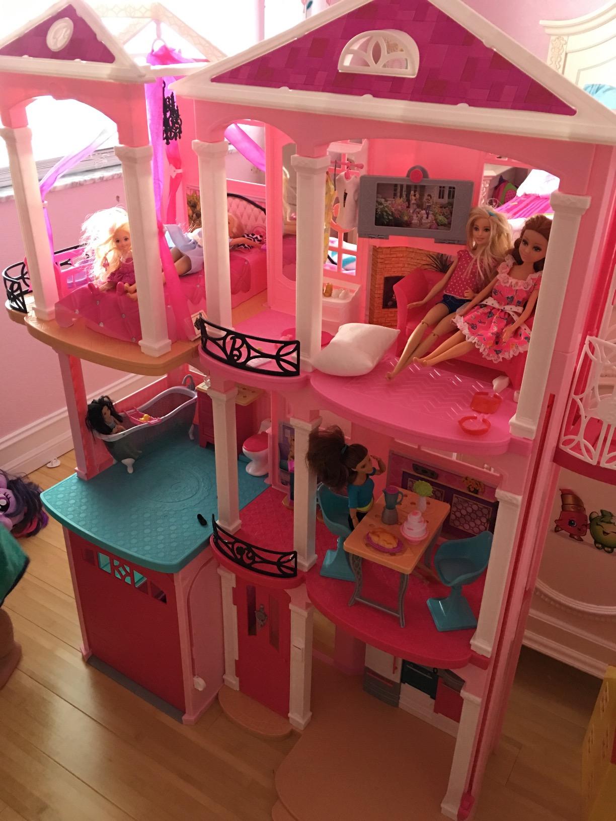 barbie dreamhouse doll 3 story furniture girls play beverl