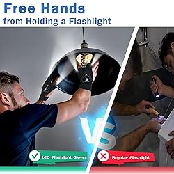 LED Flashlight Gloves with Waterproof Lights