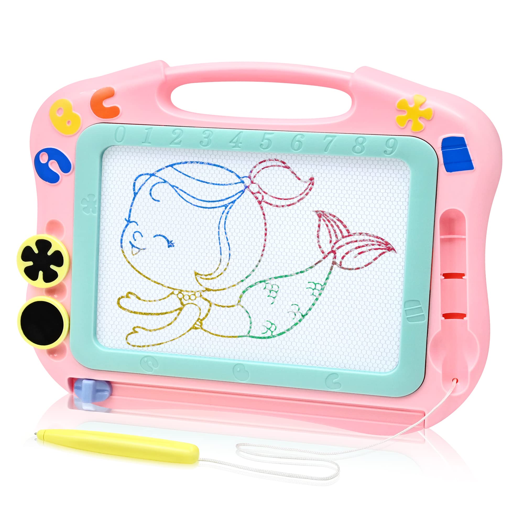 Toys for 2 3 Year Old Girls Gifts, Magnetic Drawing Board Travel Size for Toddlers Doodle Sketch Pad Erasable Educational Creative Development Toys for 1 2 3 4 Years Old Kids Birthday Presents