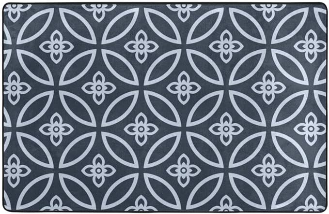 ZUL Badematte Badteppich,Marineblauer japanischer Kreis und Blume