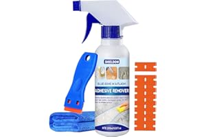 SHIELDOM Adhesive Remover Sticker Removal Surface Safe Glue Remover Rapidly Dissolve & Soften Adhesives Easily Remove Decals, Label, Tape Residue, Gum, Grease with Plastic Scraper & Towel 6.8oz/200ml