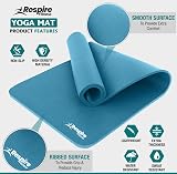 Respire Fitness Yoga Mat 185 x 57 cm Non-Slip Thick Cushion Blue view 2