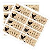 Kraft Unwashed Chicken Quail Duck Egg Carton Stickers 1 * 2.5 inch Farm Fresh Eggs Carton Labels Egg Packaging Handling Instructions Stickers for Farm Fresh Egg Business 120Pcs (Chicken)