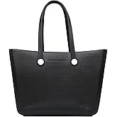 JEN & CO. Carrie Textured Versa Tote Bag - Large Rubber Tote Bags, Women's Waterproof Beach, Utility, Travel Handbag