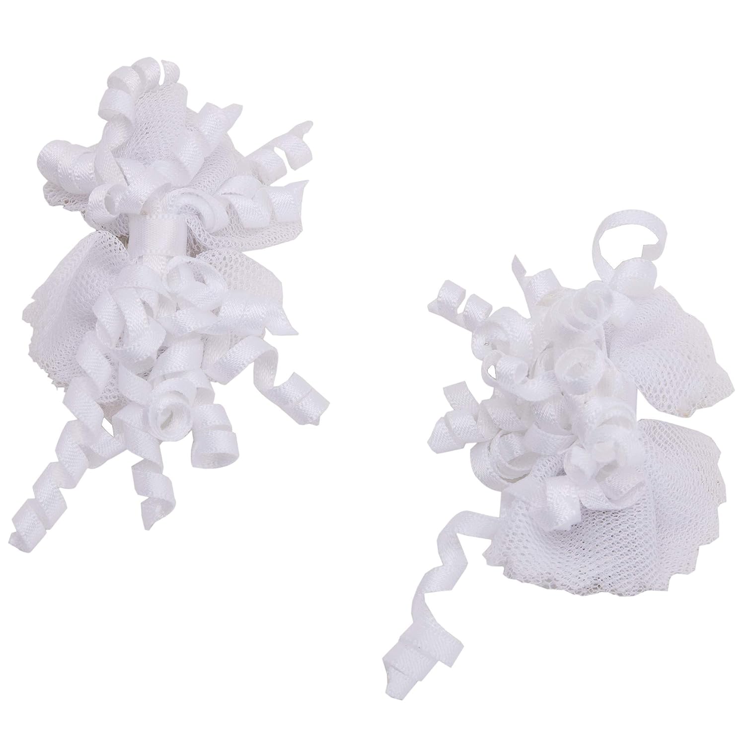 Needybee Pack Of 2 White Hair Bow Korker Clip For Baby Girls And