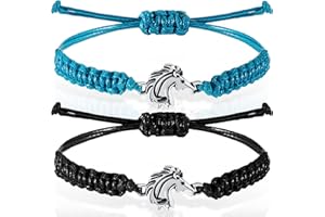 MTLEE Horse Bit Charm Bracelet 2 Pcs Horse Lovers Equestrian Jewelry Adjustable Hose Charm Bracelets for Teens Girls Boys