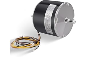 A-DCWMOOL 45210 Condenser Fan Motor Replacement for Carrier HC37GE210 1/5 HP, 825 RPM, 208-230V Motor Compatible with GE 5KCP39GFY917S, Genteq 3S003, Rheem 51-23055-12 Includes Capacitors