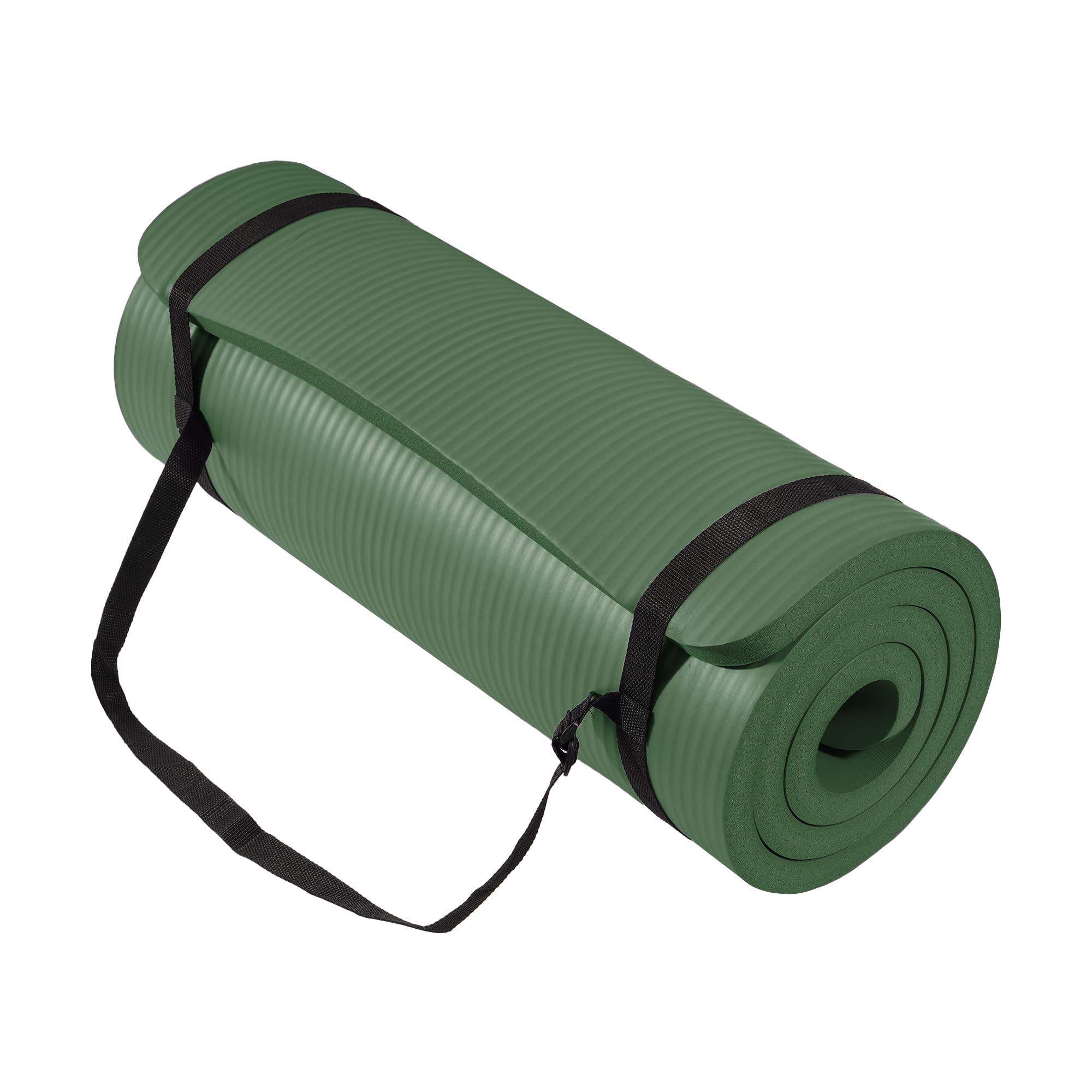 Fitvids Yoga Mat 1-Inch Extra Thick High-Density Exercise Mat with Non-Slip Surface & Carry Strap for Men & Women Tear-Resistant Pilates Workout Mat for Home Gym, Floor Fitness, Green Jasper Image Fitvids Yoga Mat 1-Inch Extra Thick High-Density Exercise Mat with Non-Slip Surface & Carry Strap for Men & Women Tear-Resistant Pilates Workout Mat for Home Gym, Floor Fitness, Green Jasper Image